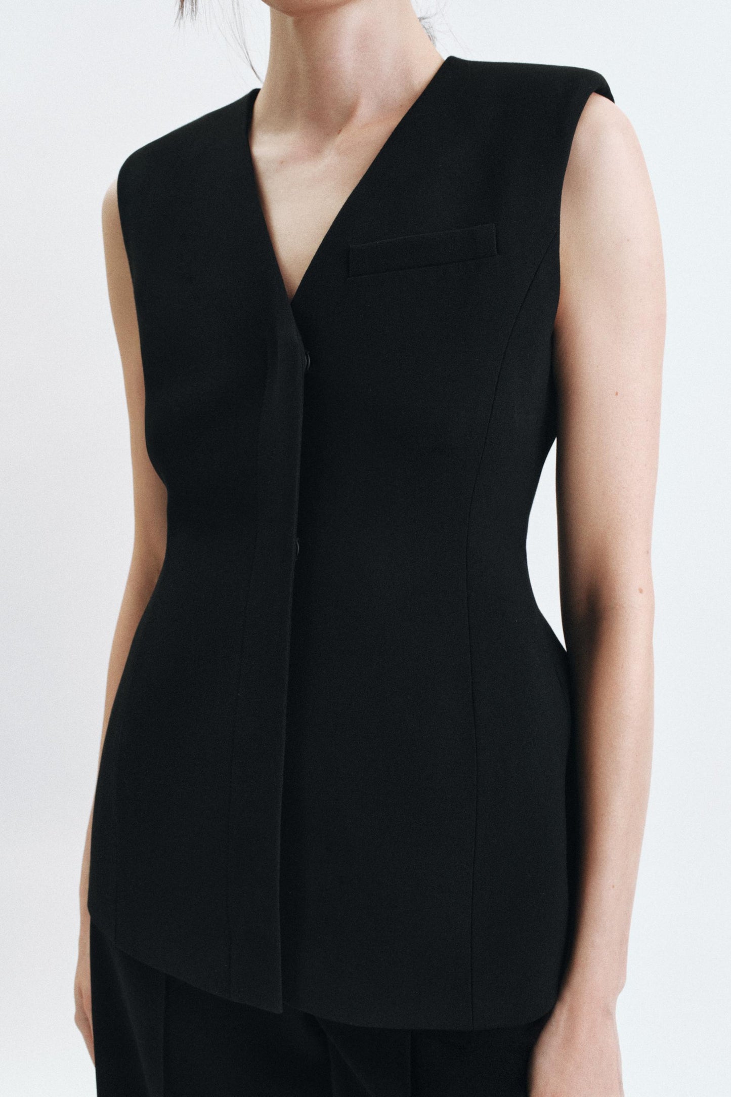 Zw Collection Fitted Waistcoat