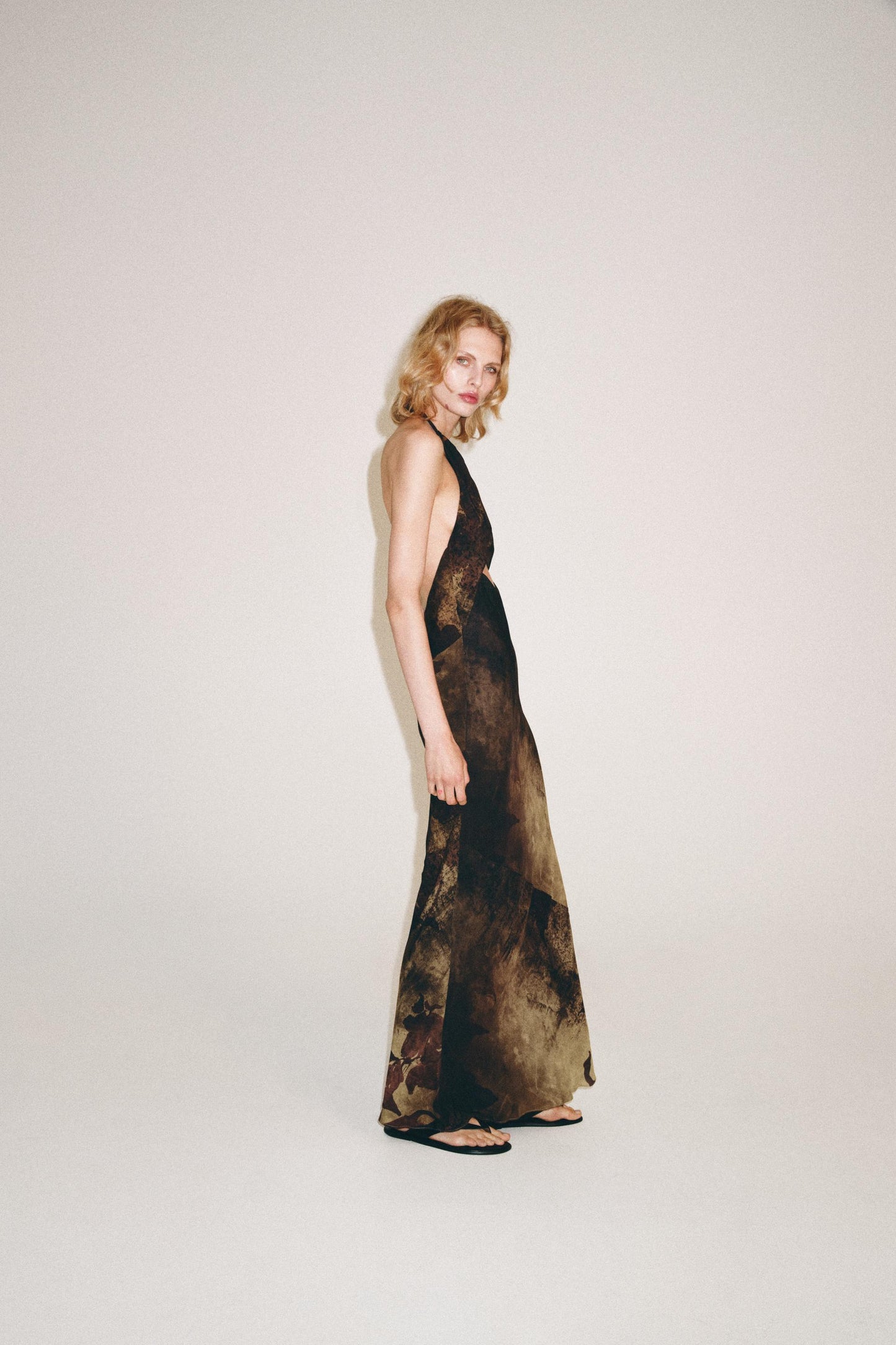Zw Collection Printed Halter Neck Dress