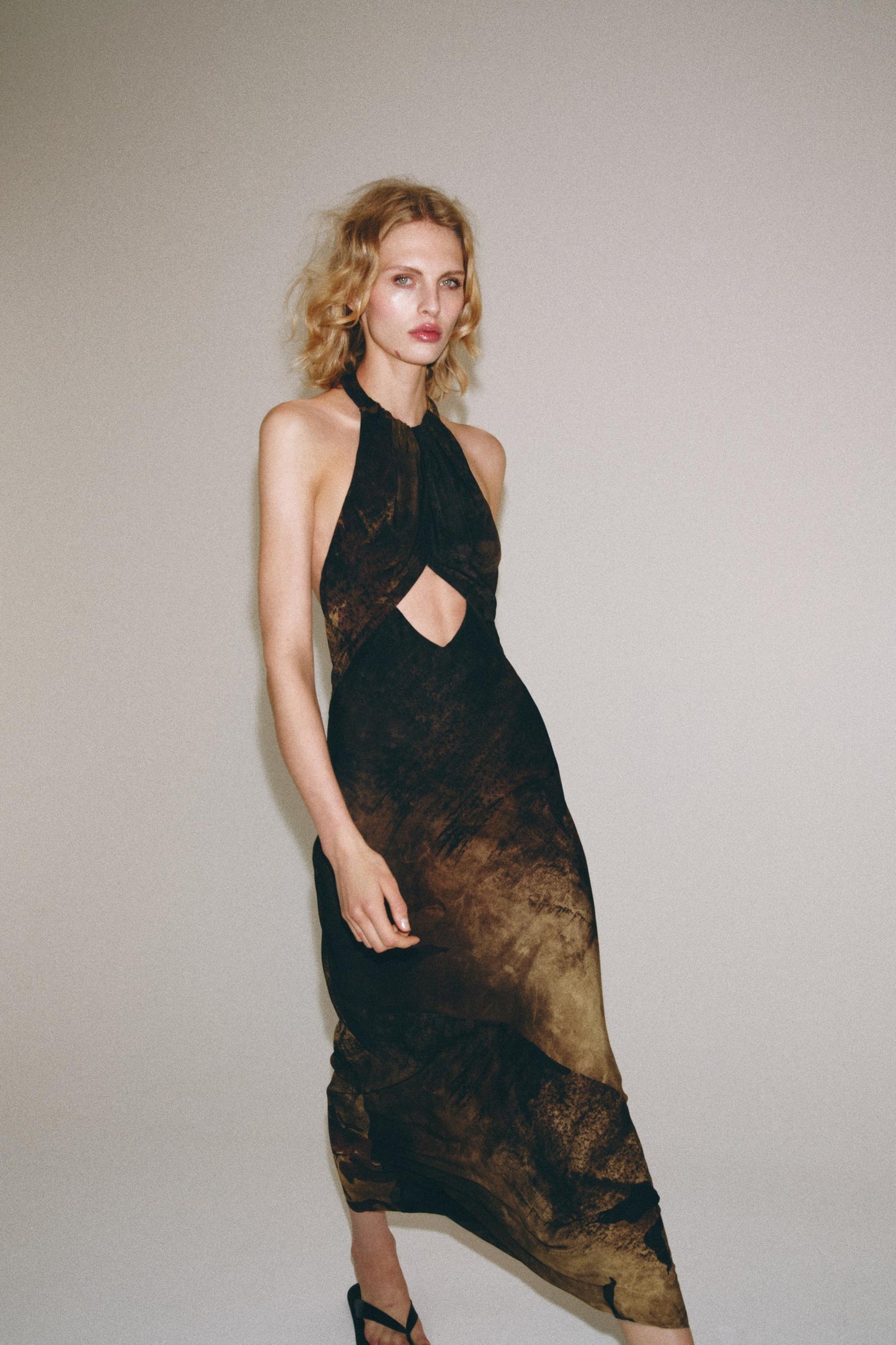 Zw Collection Printed Halter Neck Dress